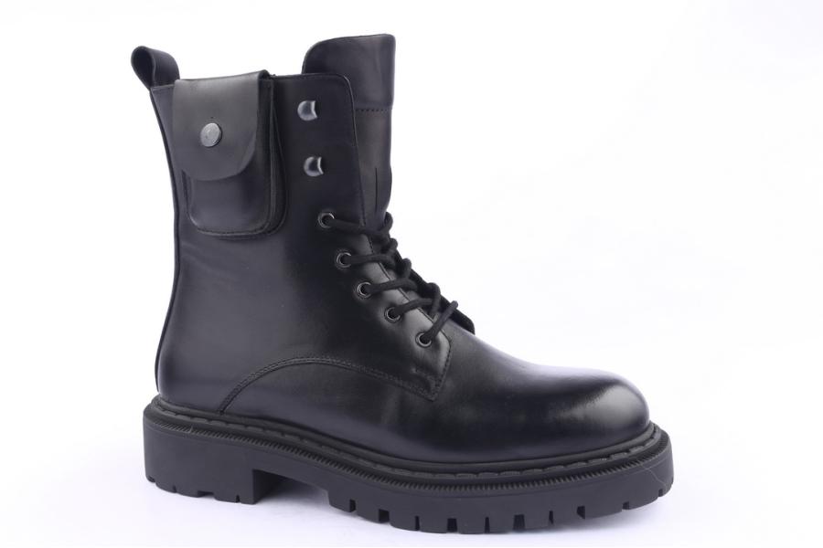 D.moro Shoes Men Leather Ankle Boots For Winter: M021 Black (Wholesale)