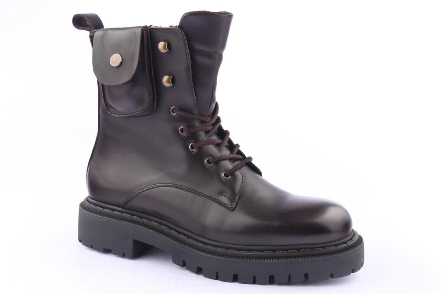 D.moro Shoes Men Leather Ankle Boots For Winter: M021 Brown (Wholesale)
