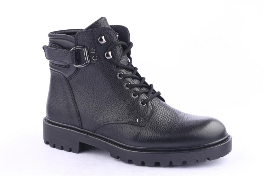 D.moro Shoes Men Leather Ankle Boots For Winter: M024 Black (Wholesale)