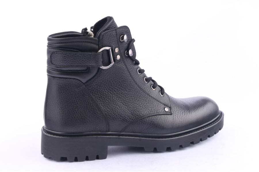 D.moro Shoes Men Leather Ankle Boots For Winter: M024 Black (Wholesale)