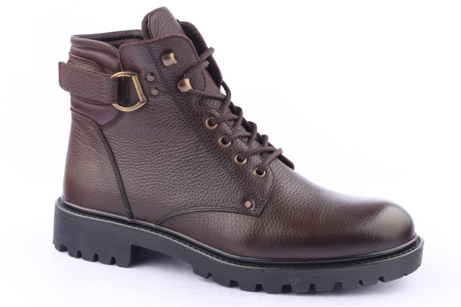 D.moro Shoes Men Leather Ankle Boots For Winter: M024 Brown (Wholesale)