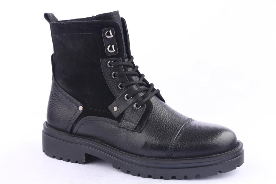 D.moro Shoes Men Leather Ankle Boots For Winter: M025 Black (Wholesale)