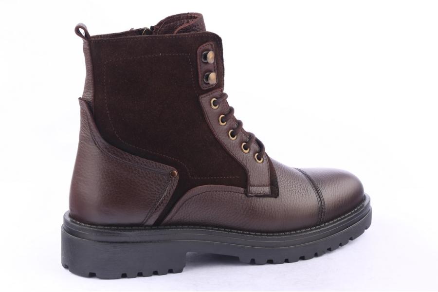 D.moro Shoes Men Leather Ankle Boots For Winter: M025 Brown (Wholesale)