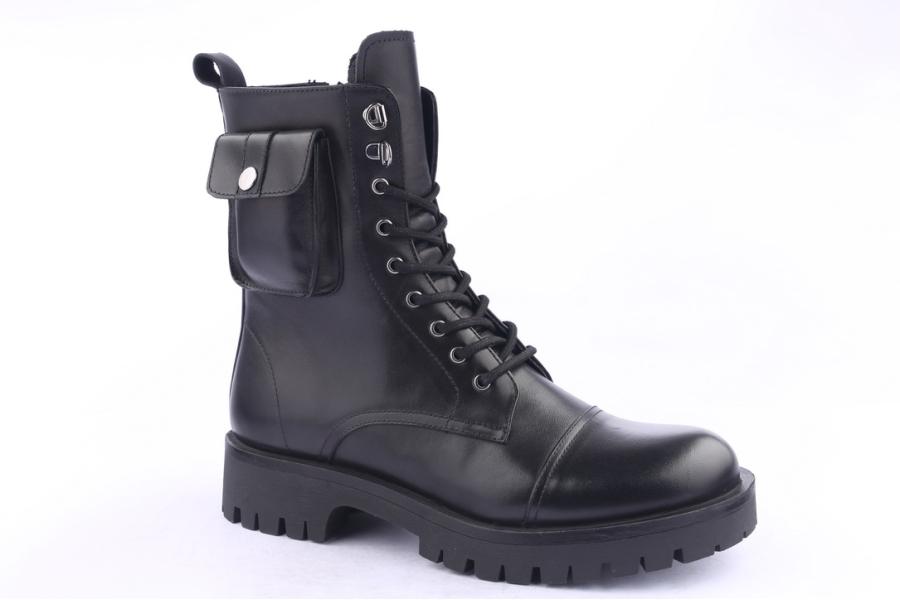 D.moro Shoes Men Leather Ankle Boots For Winter: M027 Black (Wholesale)