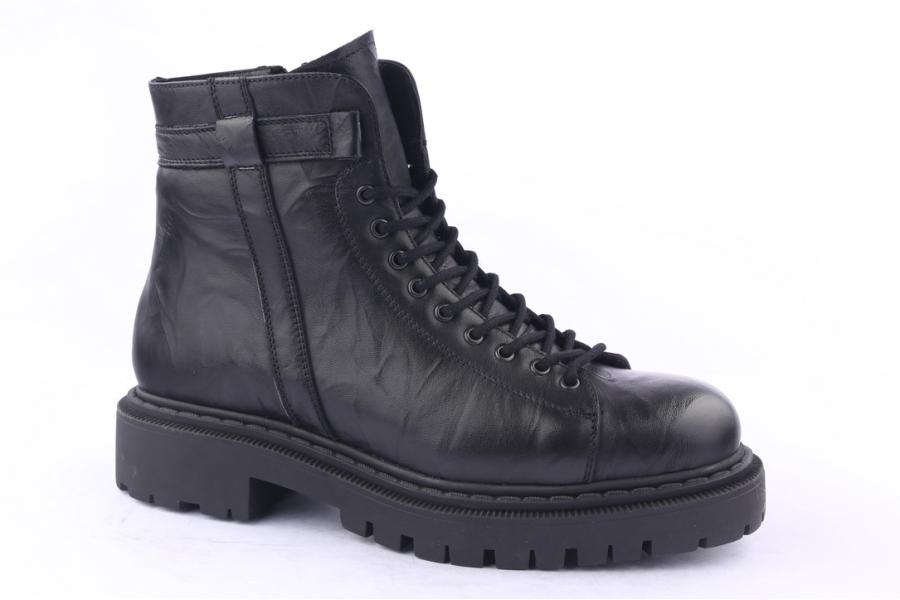 D.moro Shoes Men Leather Ankle Boots For Winter: M028 Black (Wholesale)