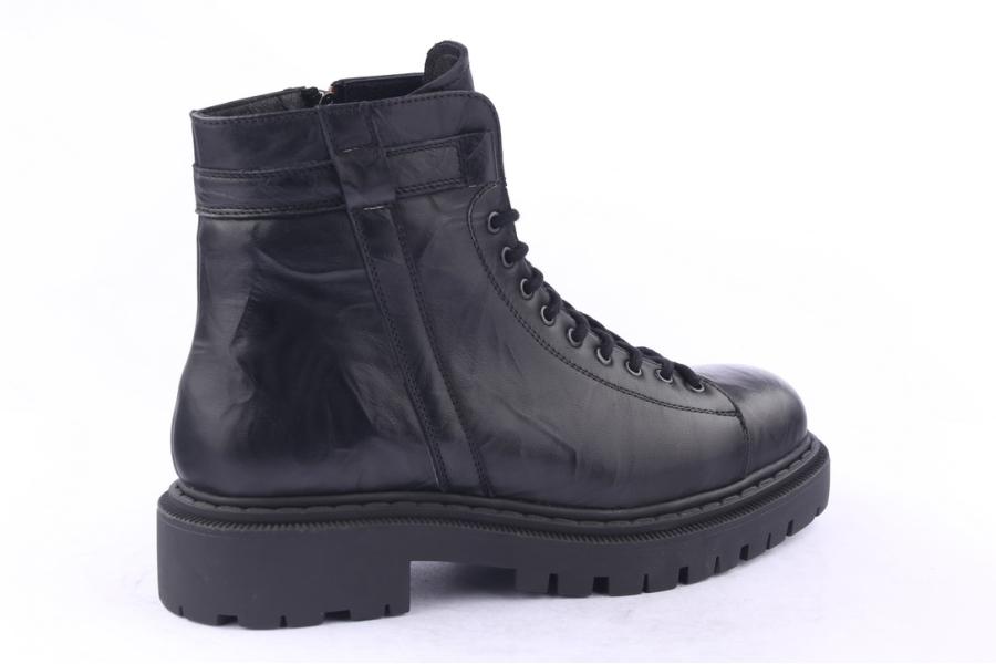 D.moro Shoes Men Leather Ankle Boots For Winter: M028 Black (Wholesale)
