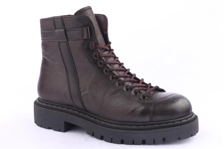 D.moro Shoes Men Leather Ankle Boots For Winter: M028 Brown (Wholesale)