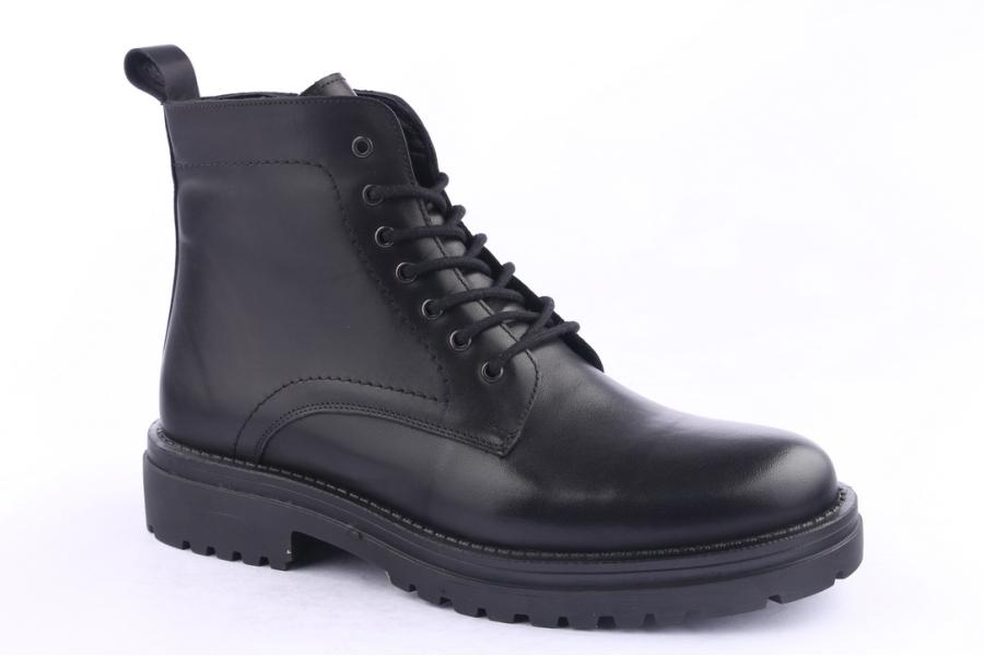 D.moro Shoes Men Leather Ankle Boots For Winter: M029 Black (Wholesale)