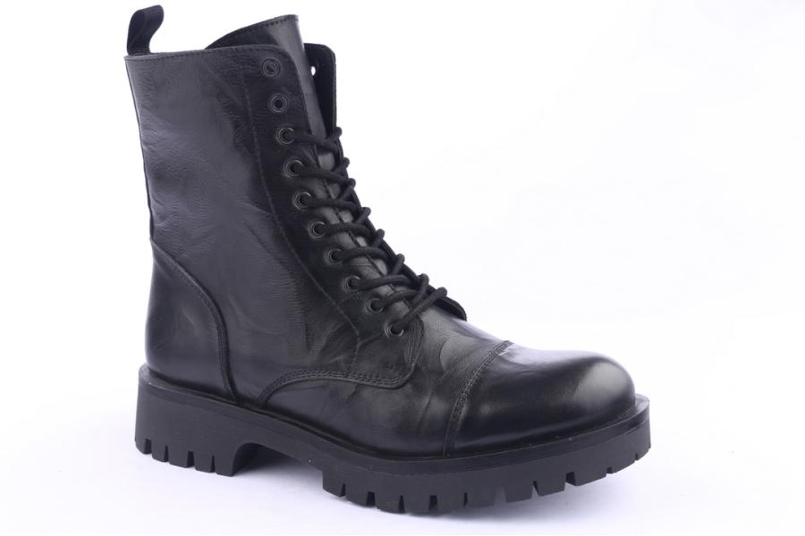 D.moro Shoes Men Leather Ankle Boots For Winter: M03 Black (Wholesale)