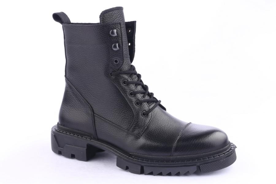 D.moro Shoes Men Leather Ankle Boots For Winter: M032 Black (Wholesale)