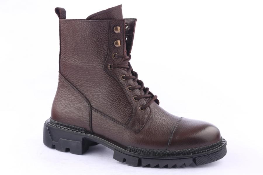 D.moro Shoes Men Leather Ankle Boots For Winter: M032 Brown (Wholesale)