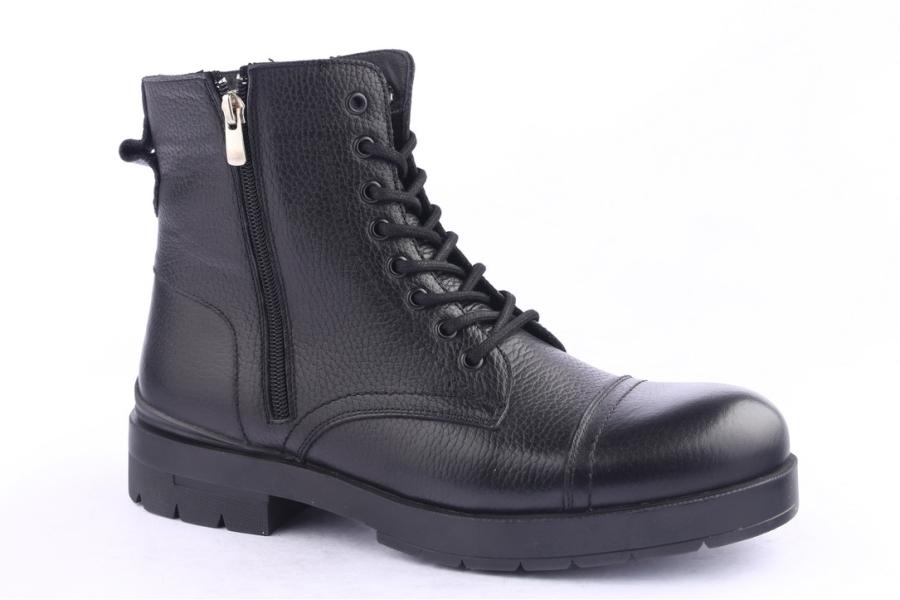 D.moro Shoes Men Leather Ankle Boots For Winter: M035 Black (Wholesale)