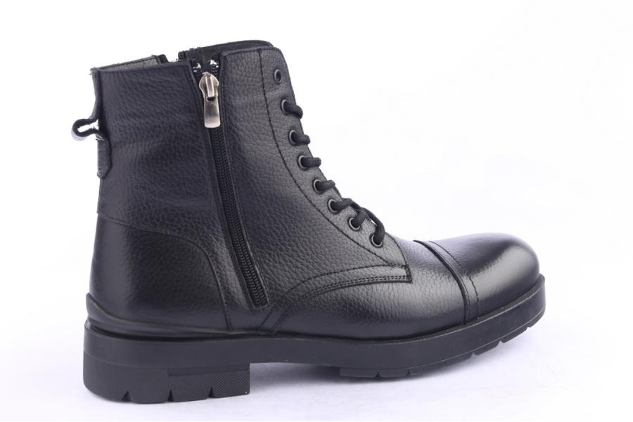 D.moro Shoes Men Leather Ankle Boots For Winter: M035 Black (Wholesale)