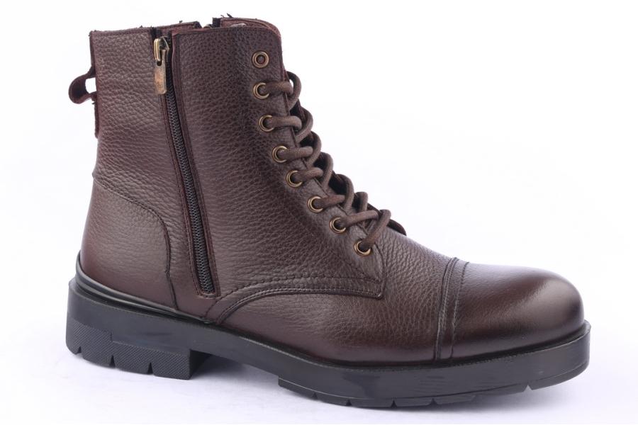 D.moro Shoes Men Leather Ankle Boots For Winter: M035 Brown (Wholesale)