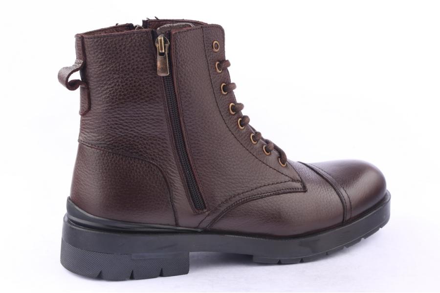 D.moro Shoes Men Leather Ankle Boots For Winter: M035 Brown (Wholesale)