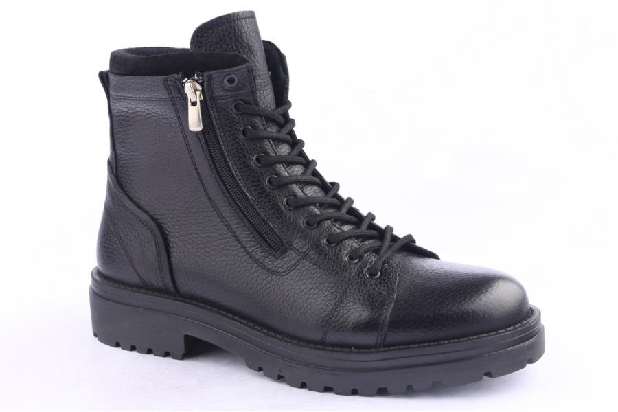 D.moro Shoes Men Leather Ankle Boots For Winter: M036 Black (Wholesale)
