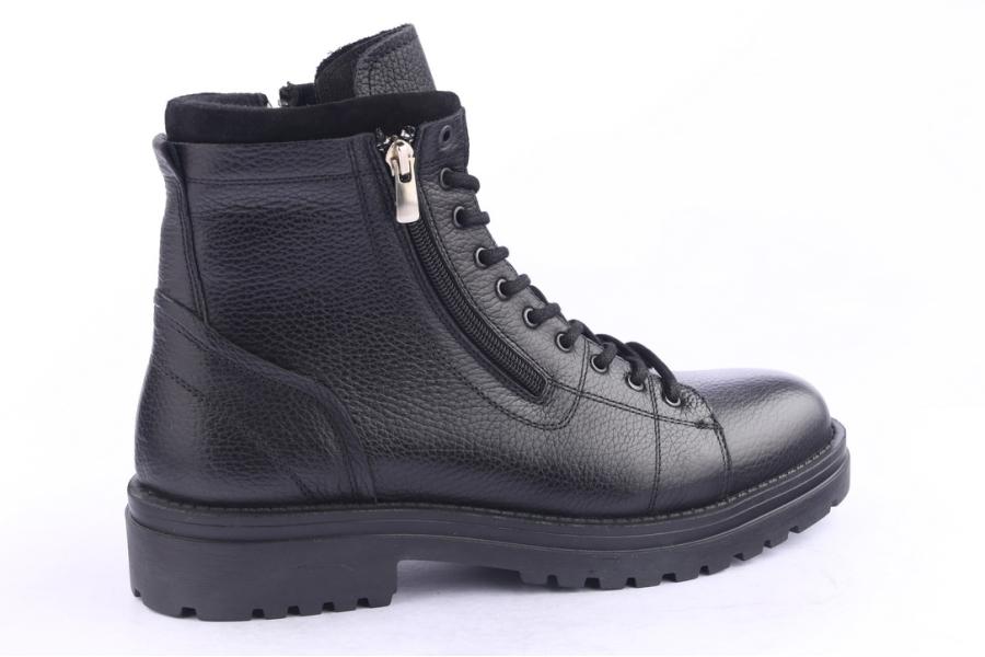 D.moro Shoes Men Leather Ankle Boots For Winter: M036 Black (Wholesale)