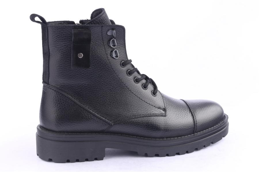 D.moro Shoes Men Leather Ankle Boots For Winter: M037 Black (Wholesale)