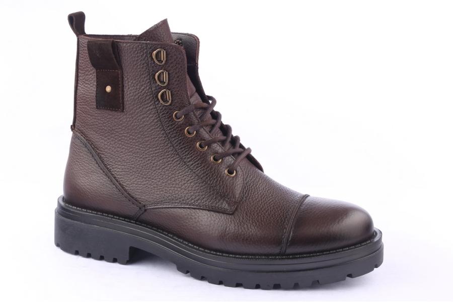 D.moro Shoes Men Leather Ankle Boots For Winter: M037 Brown (Wholesale)