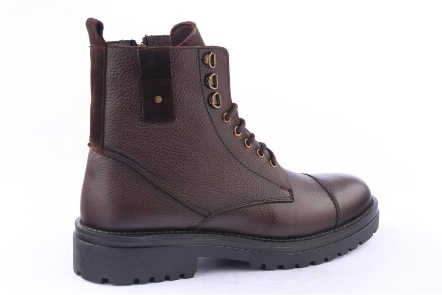D.moro Shoes Men Leather Ankle Boots For Winter: M037 Brown (Wholesale)
