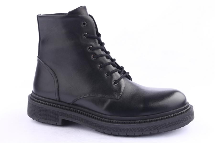 D.moro Shoes Men Leather Ankle Boots For Winter: M038 Black (Wholesale)