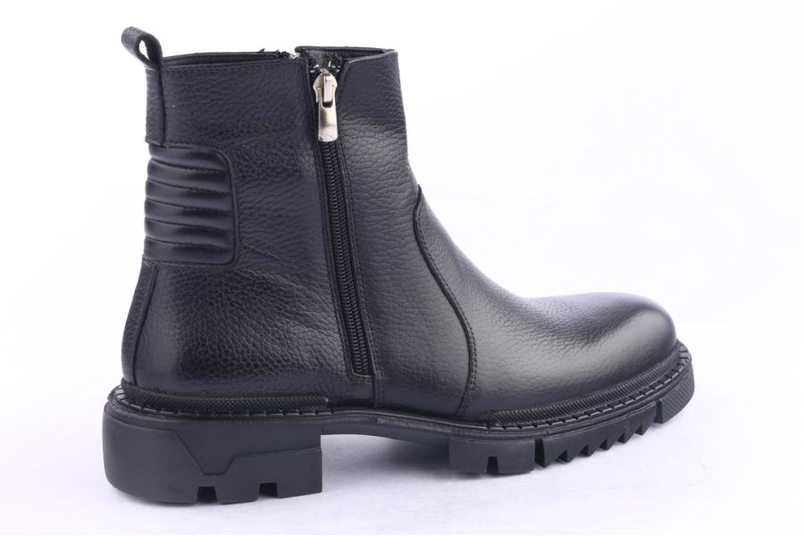 D.moro Shoes Men Leather Ankle Boots For Winter: M039 Black (Wholesale)