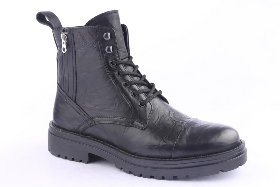 D.moro Shoes Men Leather Ankle Boots For Winter: M040 Black (Wholesale)