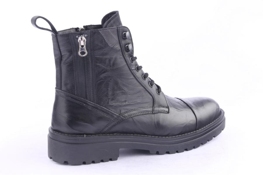 D.moro Shoes Men Leather Ankle Boots For Winter: M040 Black (Wholesale)