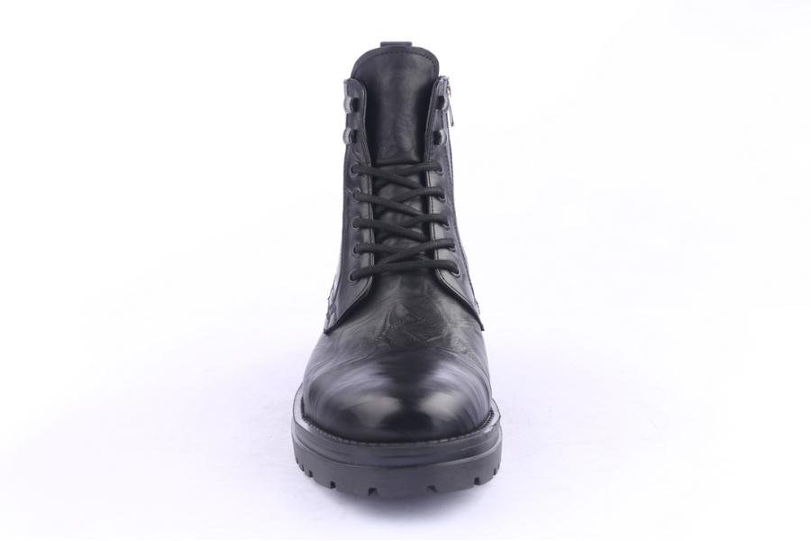D.moro Shoes Men Leather Ankle Boots For Winter: M040 Black (Wholesale)