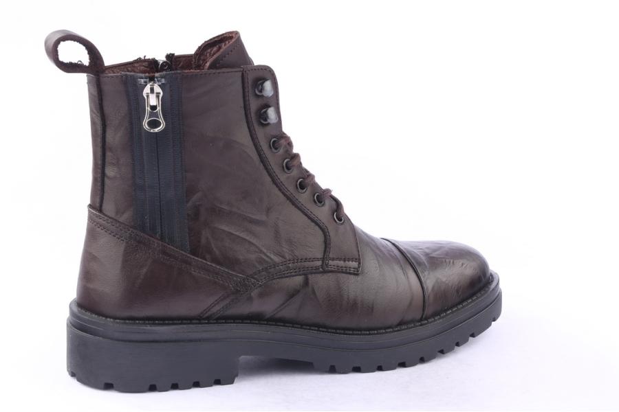 D.moro Shoes Men Leather Ankle Boots For Winter: M040 Brown (Wholesale)