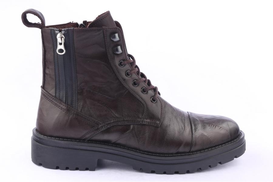 d.moro shoes Men Leather Ankle Boots for Winter: M040 Brown (Wholesale)