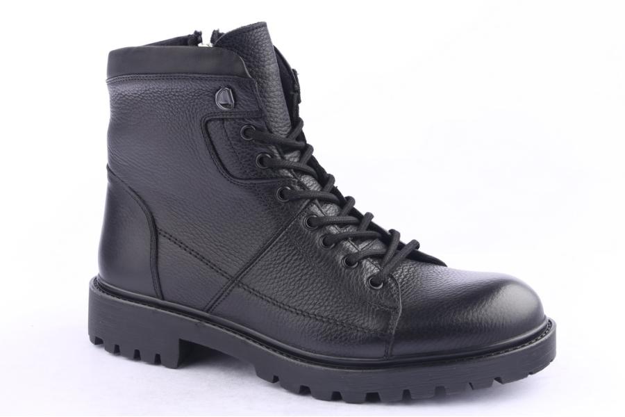D.moro Shoes Men Leather Ankle Boots For Winter: M045 Black (Wholesale)