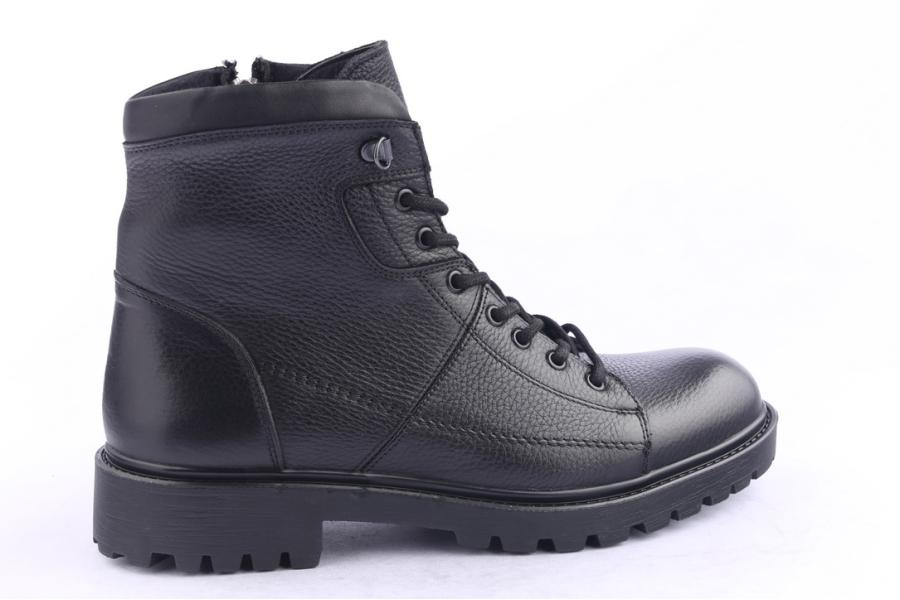 D.moro Shoes Men Leather Ankle Boots For Winter: M045 Black (Wholesale)