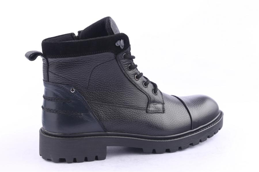 D.moro Shoes Men Leather Ankle Boots For Winter: M046 Black (Wholesale)
