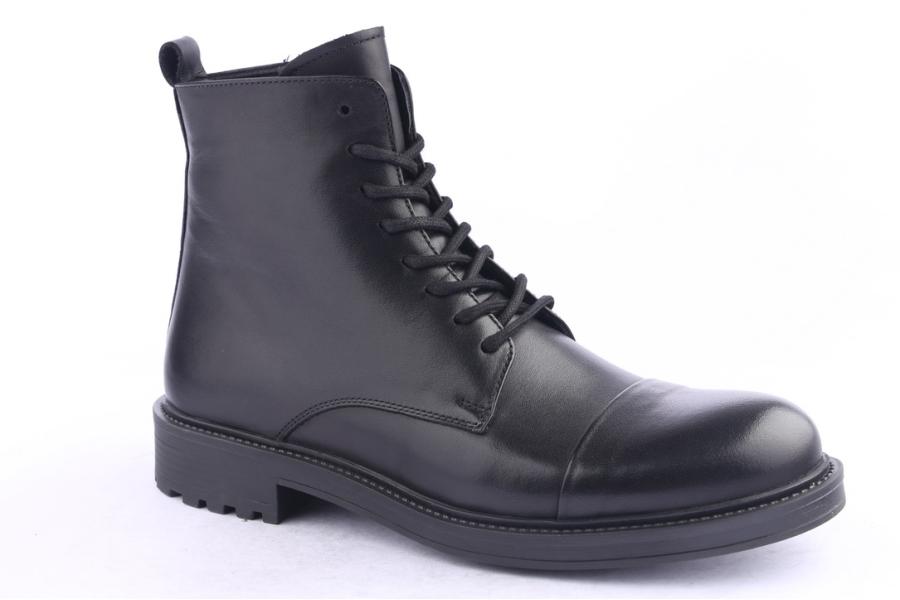 D.moro Shoes Men Leather Ankle Boots For Winter: M047 Black (Wholesale)