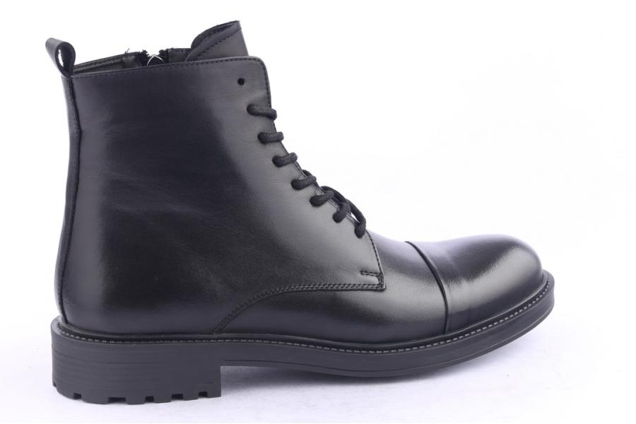 D.moro Shoes Men Leather Ankle Boots For Winter: M047 Black (Wholesale)