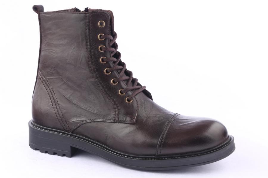D.moro Shoes Men Leather Ankle Boots For Winter: M049 Brown (Wholesale)