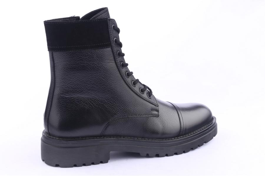 D.moro Shoes Men Leather Ankle Boots For Winter: M05 Black (Wholesale)