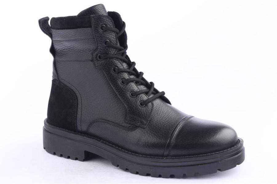 D.moro Shoes Men Leather Ankle Boots For Winter: M050 Black (Wholesale)