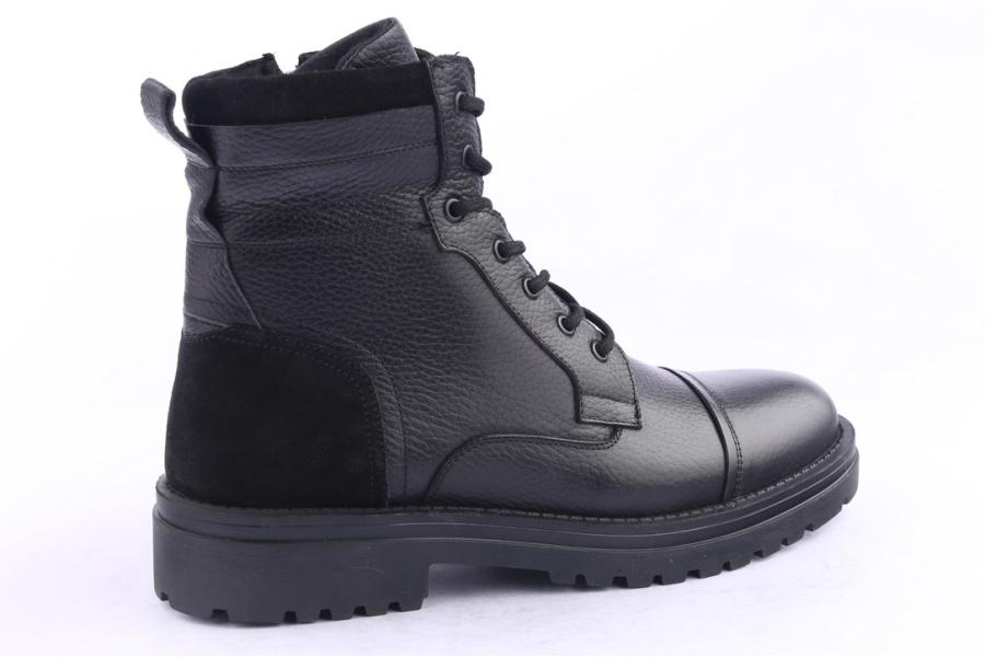 D.moro Shoes Men Leather Ankle Boots For Winter: M050 Black (Wholesale)