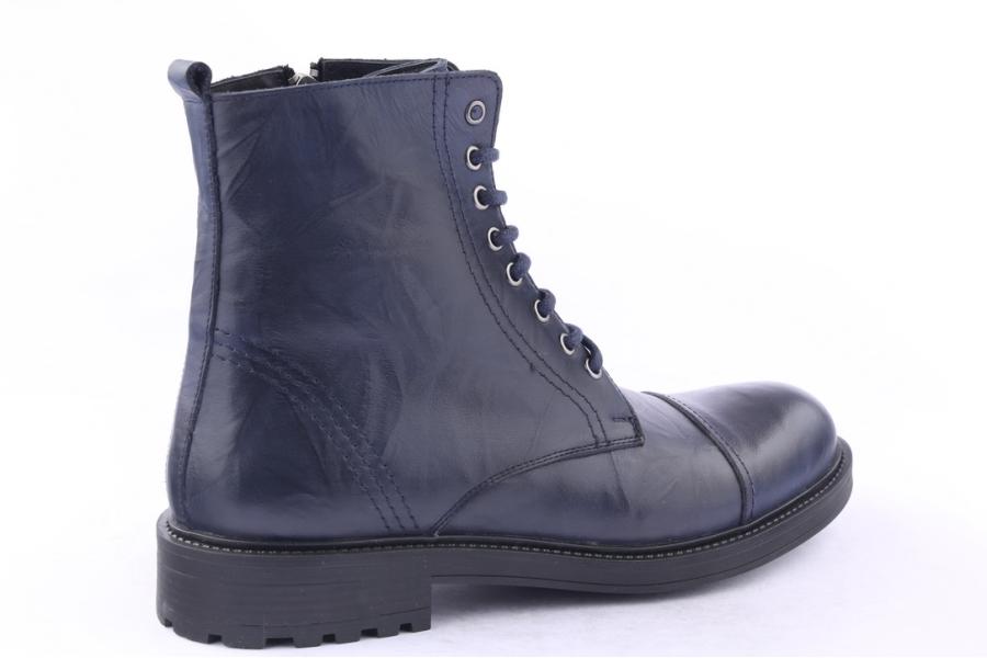 D.moro Shoes Men Leather Ankle Boots For Winter: M051 Navy Blue (Wholesale)