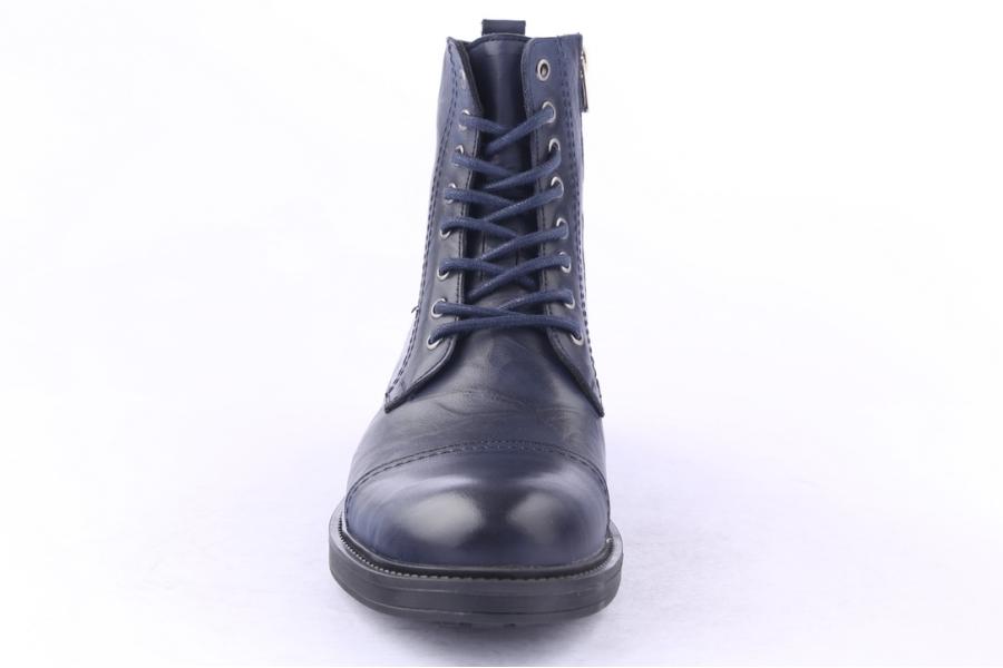 D.moro Shoes Men Leather Ankle Boots For Winter: M051 Navy Blue (Wholesale)