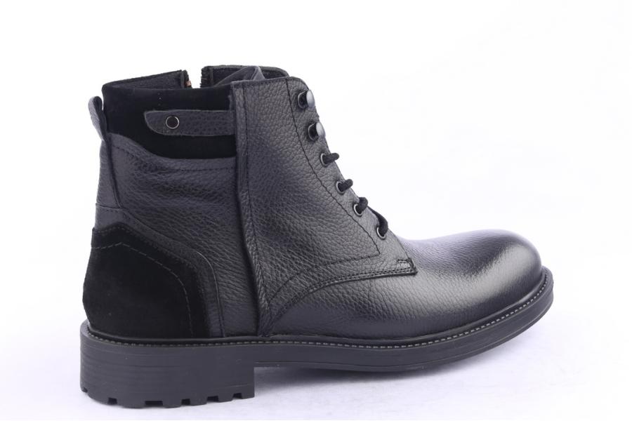 D.moro Shoes Men Leather Ankle Boots For Winter: M055 Black (Wholesale)