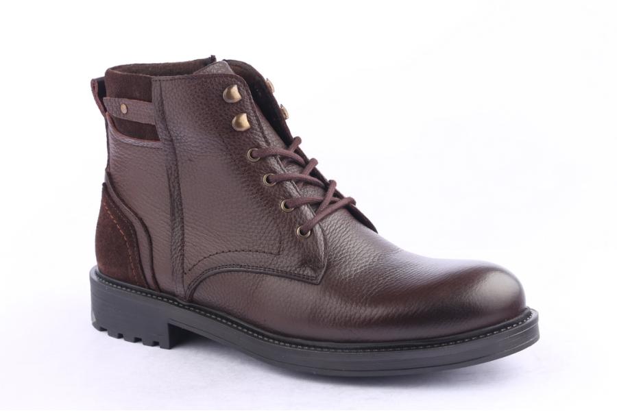 D.moro Shoes Men Leather Ankle Boots For Winter: M055 Brown (Wholesale)