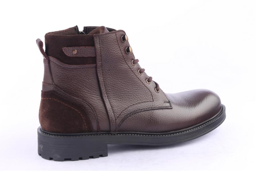 D.moro Shoes Men Leather Ankle Boots For Winter: M055 Brown (Wholesale)