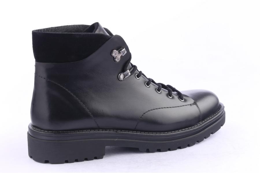 D.moro Shoes Men Leather Ankle Boots For Winter: M057 Black (Wholesale)