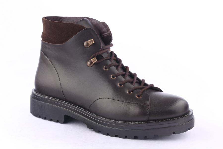 D.moro Shoes Men Leather Ankle Boots For Winter: M057 Brown (Wholesale)
