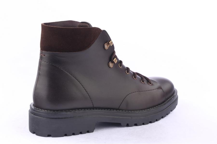 D.moro Shoes Men Leather Ankle Boots For Winter: M057 Brown (Wholesale)