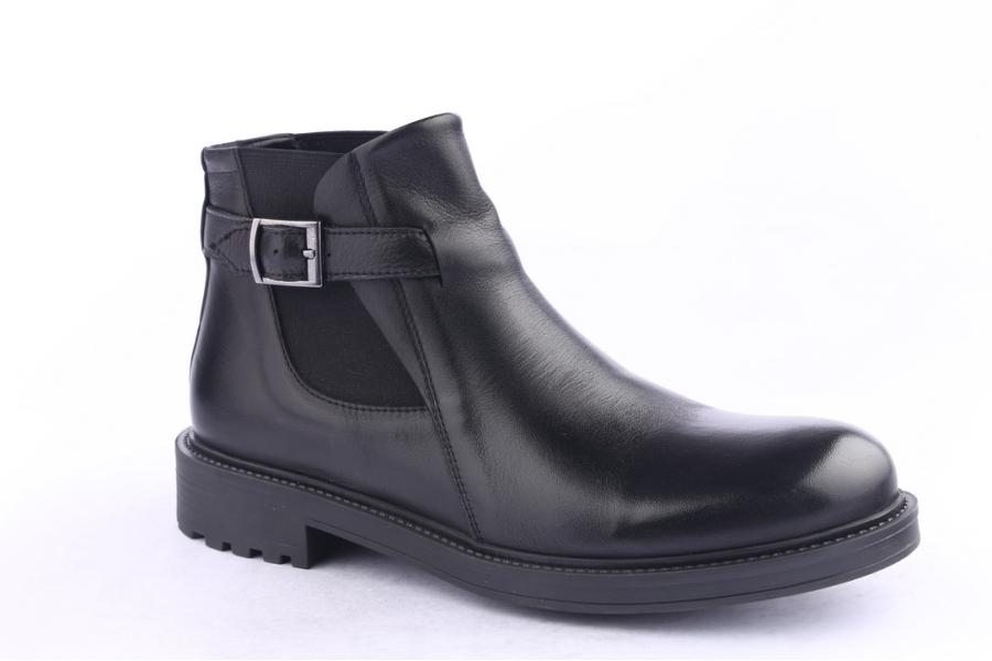 D.moro Shoes Men Leather Ankle Boots For Winter: M058 Black (Wholesale)