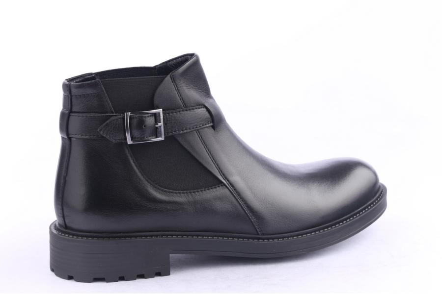 D.moro Shoes Men Leather Ankle Boots For Winter: M058 Black (Wholesale)
